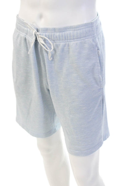 ONIA Mens Sweat Shorts Light Blue Drawstring Polyester Beach Size M