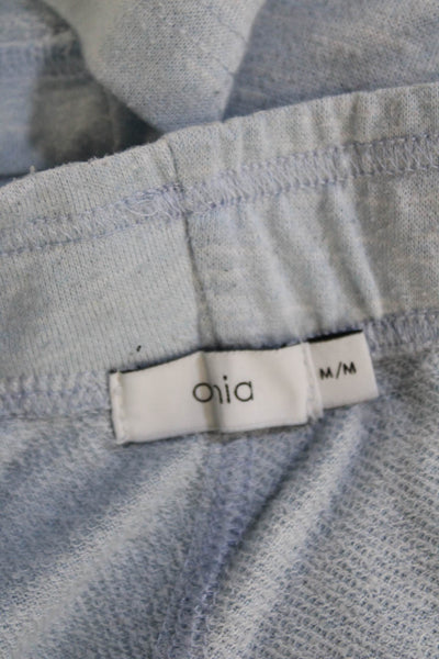 ONIA Mens Sweat Shorts Light Blue Drawstring Polyester Beach Size M