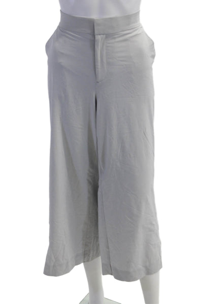 Athleta Women Gray Cropped Pants Button Closure Size 12