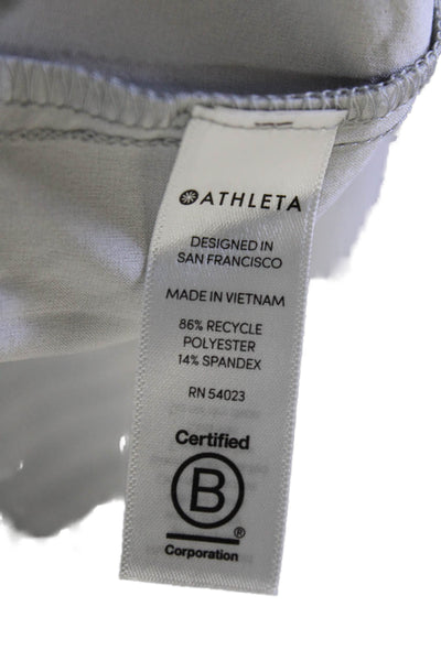 Athleta Women Gray Cropped Pants Button Closure Size 12