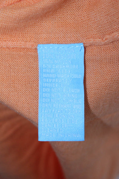 J. Mclaughlin Womens Basic V-Neck 3/4 Sleeve Orange T-Shirt Size M
