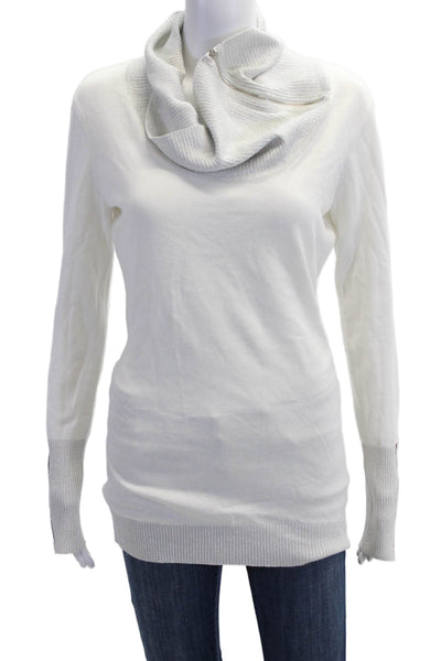 Frank Lyman Women Pullover Sweater White Turtleneck Long Sleeve Size M