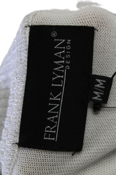 Frank Lyman Women Pullover Sweater White Turtleneck Long Sleeve Size M