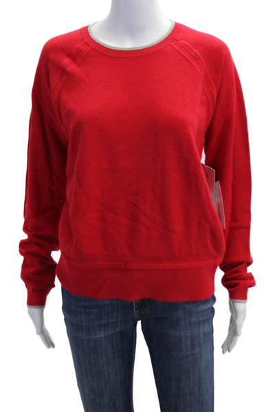 Athleta Womens Red Pullover Sweater Crew Neck Long Sleeve Size M