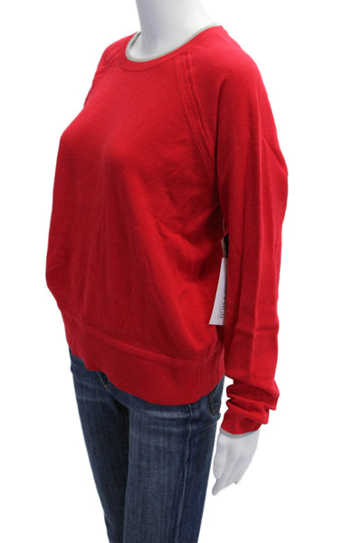 Athleta Womens Red Pullover Sweater Crew Neck Long Sleeve Size M