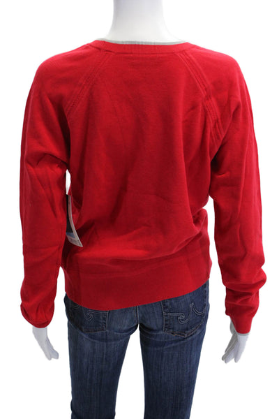Athleta Womens Red Pullover Sweater Crew Neck Long Sleeve Size M