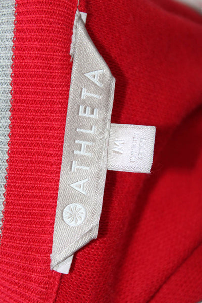 Athleta Womens Red Pullover Sweater Crew Neck Long Sleeve Size M