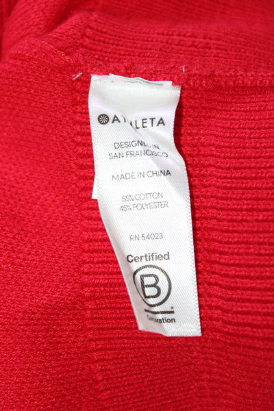 Athleta Womens Red Pullover Sweater Crew Neck Long Sleeve Size M
