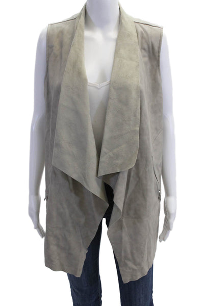 T Tahari, Womens Gray Zip Sleeveless Vest Size M