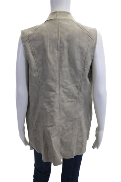 T Tahari, Womens Gray Zip Sleeveless Vest Size M