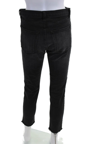 Nili Lotan Women Ankle Cropped Skinny Mid-Rise Black Jeans Size 27