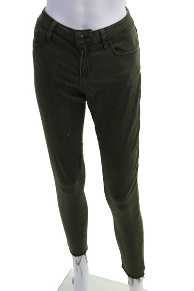 Joes Womens Cropped Ankle Army Green Mid-Rise Jeans Size 27