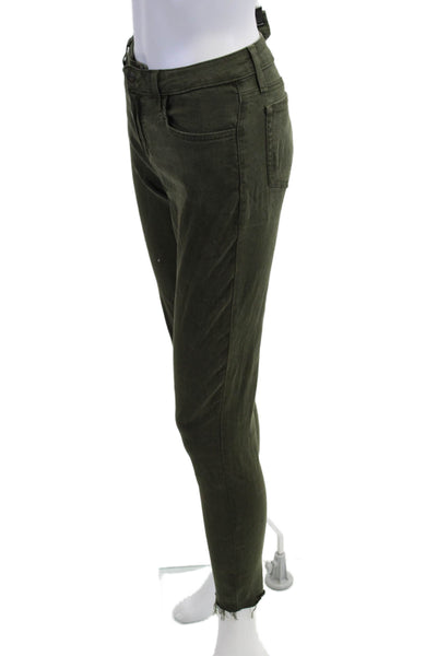 Joes Womens Cropped Ankle Army Green Mid-Rise Jeans Size 27