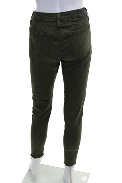 Joes Womens Cropped Ankle Army Green Mid-Rise Jeans Size 27