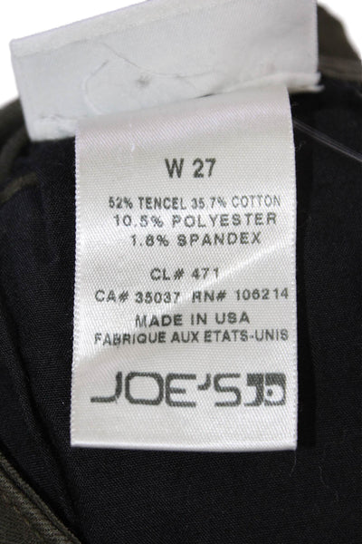 Joes Womens Cropped Ankle Army Green Mid-Rise Jeans Size 27