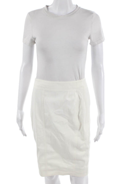 Akris Punto Womens White Straight Pencil Skirt Size M