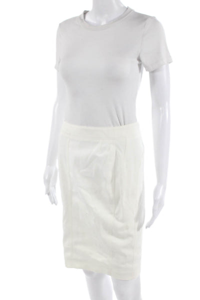 Akris Punto Womens White Straight Pencil Skirt Size M