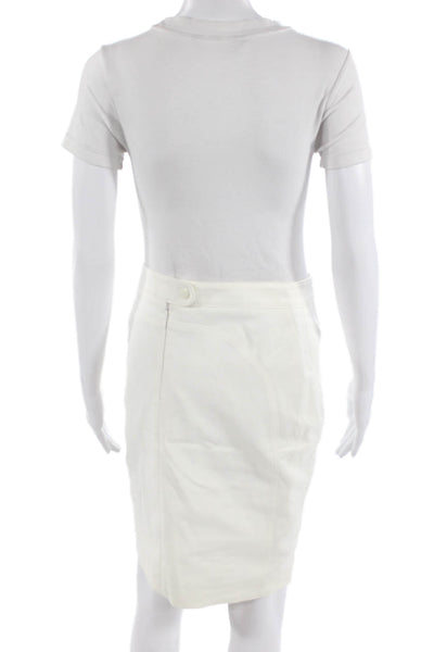 Akris Punto Womens White Straight Pencil Skirt Size M
