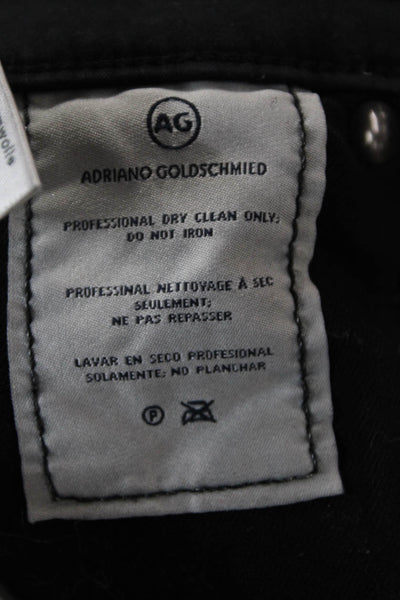 Adriano Goldschmied Women Cropped Ankle Biker Black Pants Size 25