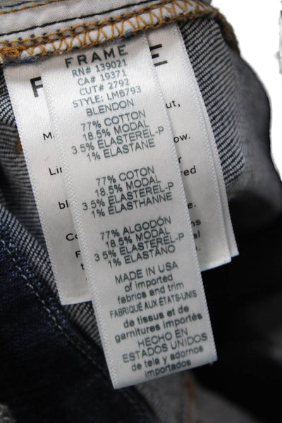 Frame Women Designer Straight Jeans Dark Blue Mid Rise Size 26