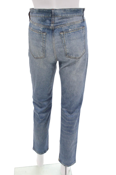 Rag & Bone Women Cropped Straight Jeans Blue Mid Rise 28 Inseam Size 24