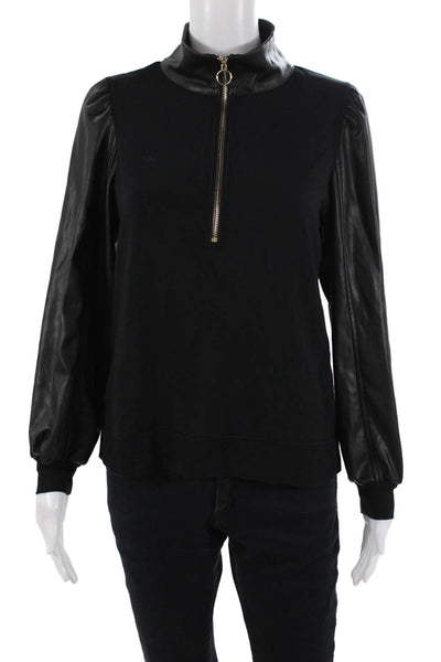 Generation Love Womens Pullover Sweatshirt Black Mock Neck Long Sleeve Size XS