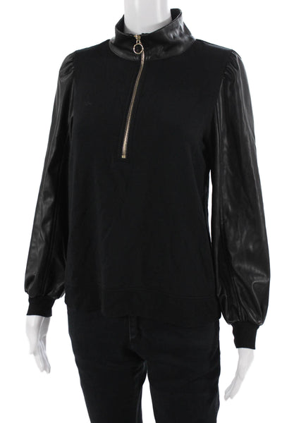 Generation Love Womens Pullover Sweatshirt Black Mock Neck Long Sleeve Size XS