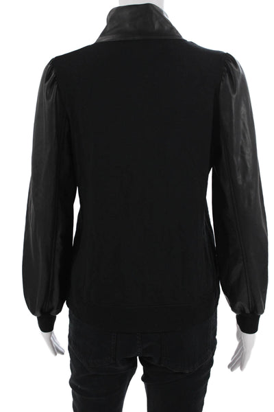 Generation Love Womens Pullover Sweatshirt Black Mock Neck Long Sleeve Size XS