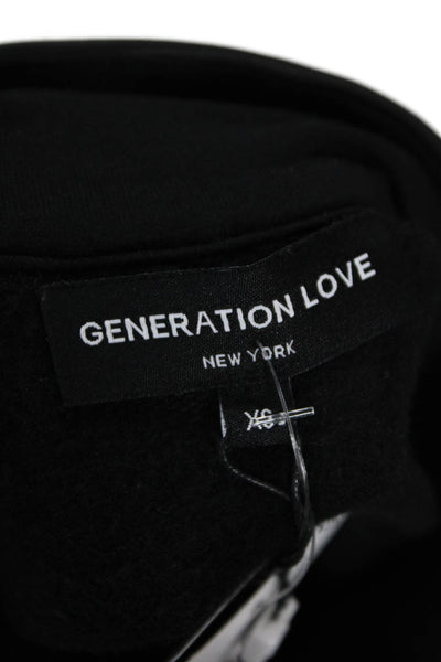 Generation Love Womens Pullover Sweatshirt Black Mock Neck Long Sleeve Size XS