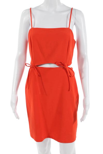 Adelyn Rae Women Sheath Mini Dress Red Sleeveless Square Neck Size M