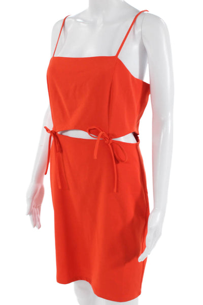 Adelyn Rae Women Sheath Mini Dress Red Sleeveless Square Neck Size M