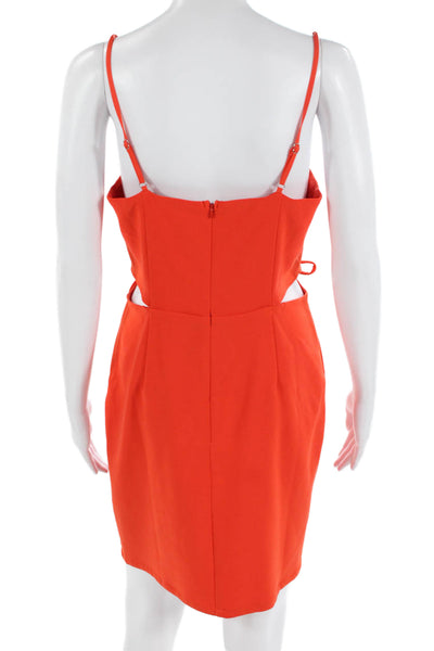 Adelyn Rae Women Sheath Mini Dress Red Sleeveless Square Neck Size M