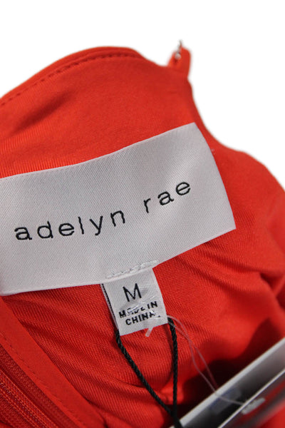Adelyn Rae Women Sheath Mini Dress Red Sleeveless Square Neck Size M