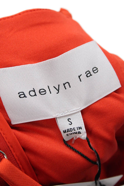 Adelyn Rae Womens Bodycon Mini Dress Orange Square Neck Sleeveless Size S