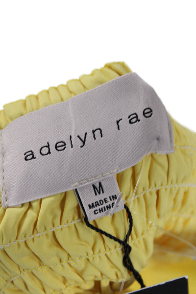 Adelyn Rae Women Sundress Yellow Square Neck Tie Above Knee Size M
