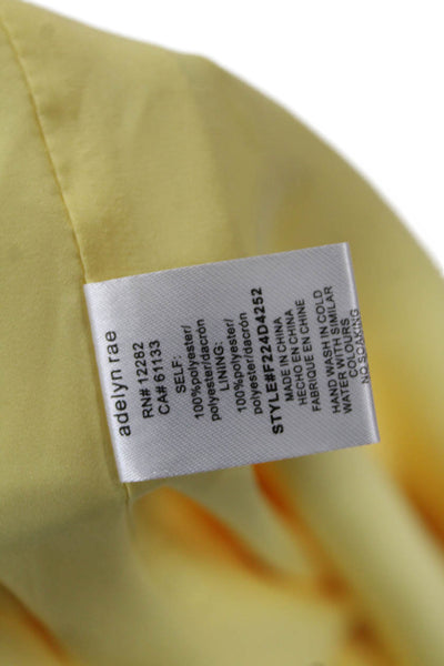 Adelyn Rae Women Sundress Yellow Square Neck Tie Above Knee Size M