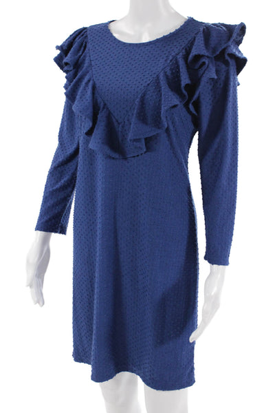 Lilly Pulitzer Women Dark Blue Shift Dress Long Sleeve Size S