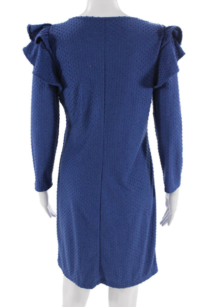 Lilly Pulitzer Women Dark Blue Shift Dress Long Sleeve Size S