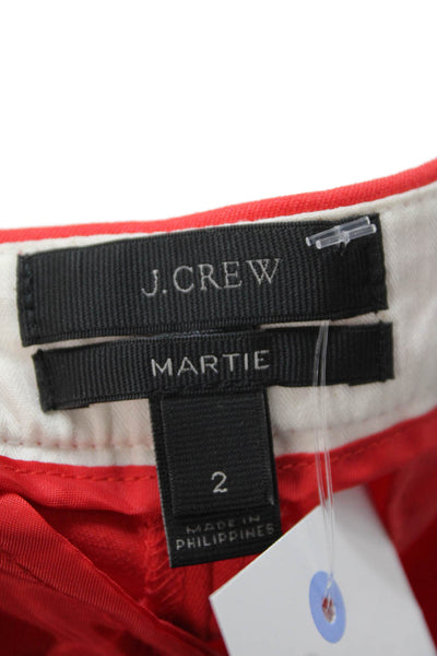 J Crew Women Ankle Cropped Dress Pants Red Size 2