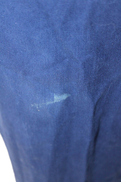 J Crew Women Capri Cropped Blue Pants Button Closure Size 2