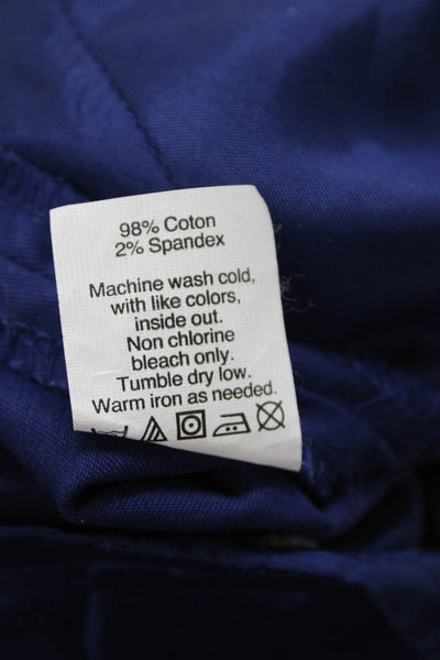J Crew Women Capri Cropped Blue Pants Button Closure Size 2