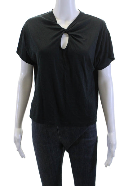 Sessun Women Black Basic Short Sleeve T-Shirt Size XS