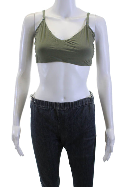 Commando Womens Green Modal Spaghetti Strap Tank Top Round Neck Size XL