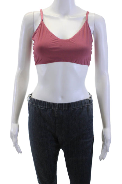 Commando Womens Red Solid Modal Spandex Round Neck Tank Top Size L