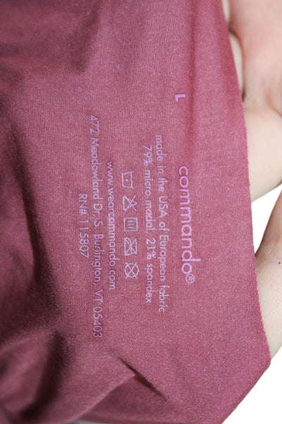 Commando Womens Red Solid Modal Spandex Round Neck Tank Top Size L
