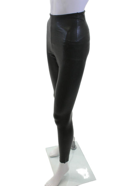 Commando Womens Ankle Jeggings Biker Solid Black Size L
