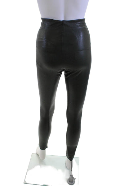 Commando Womens Ankle Jeggings Biker Solid Black Size L