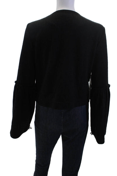 Cupcakes And Cashmere Women Black Long Sleeve Round Neck Jacket Classic Size S