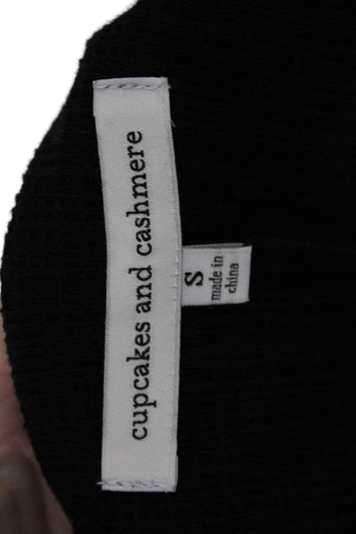 Cupcakes And Cashmere Women Black Long Sleeve Round Neck Jacket Classic Size S