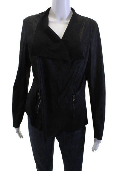 Elan Women Classic Black Drawstring Long Sleeve Jacket Size S